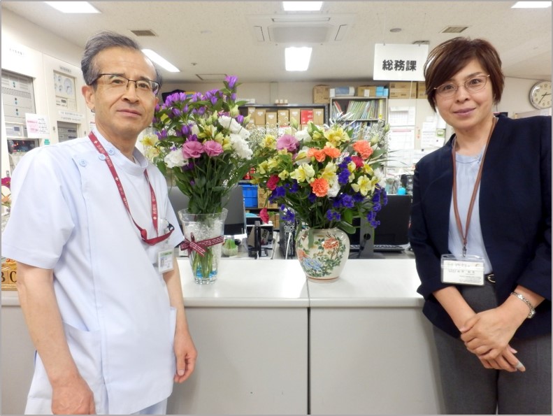 中部電力ミライズから長野県産の花束寄贈